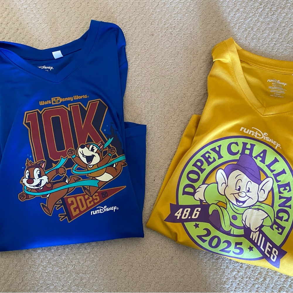 Disney 2025 Dopey Challenge and 10K Shirts- Adult Small